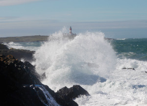 Storm on Bardsey with Lighthouse